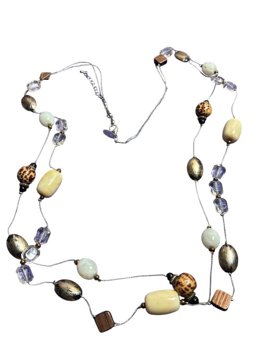 NY New York and Company Beaded Chain Necklace Plastic Acrylic 37 - 40 inches